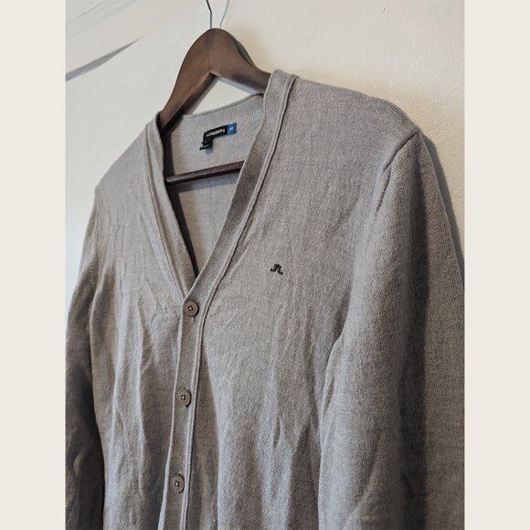 J LINDEBERG - 100% Merino wool grey cardigan - Sz L (runs small) - Picture 2 of 6